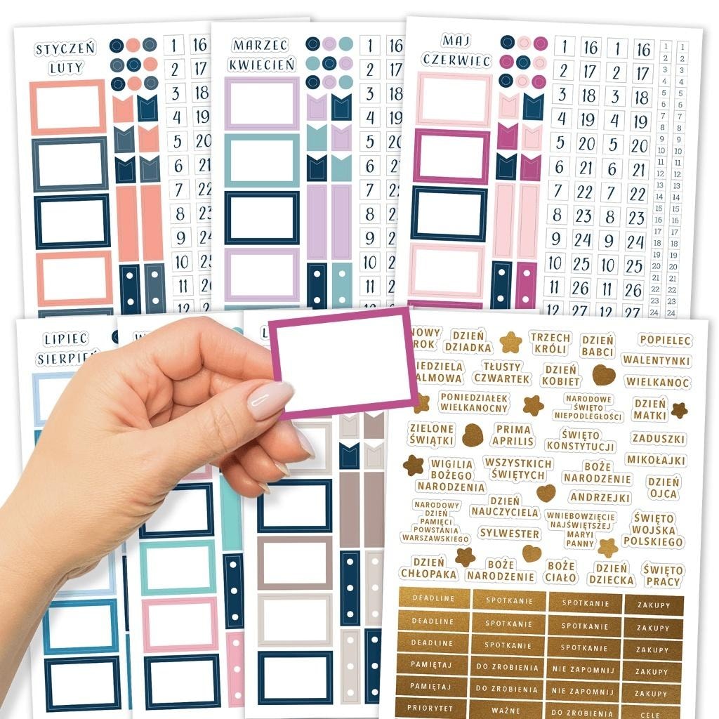 Zanotuj Mnie Stickers for Planners and Bullet Journal - 7 Sheets