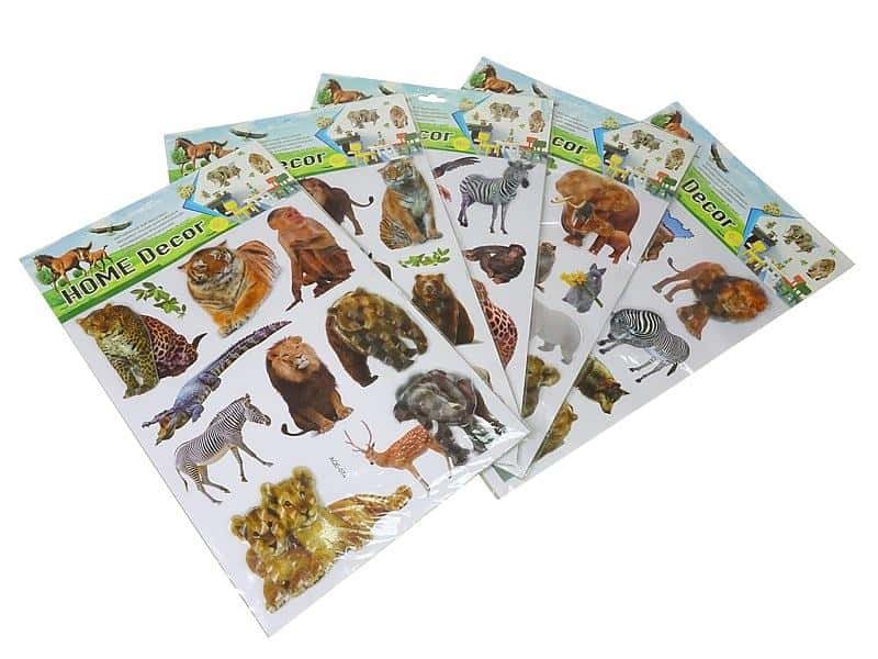ADAR 3D Wall Stickers Animals MIX 50x30cm