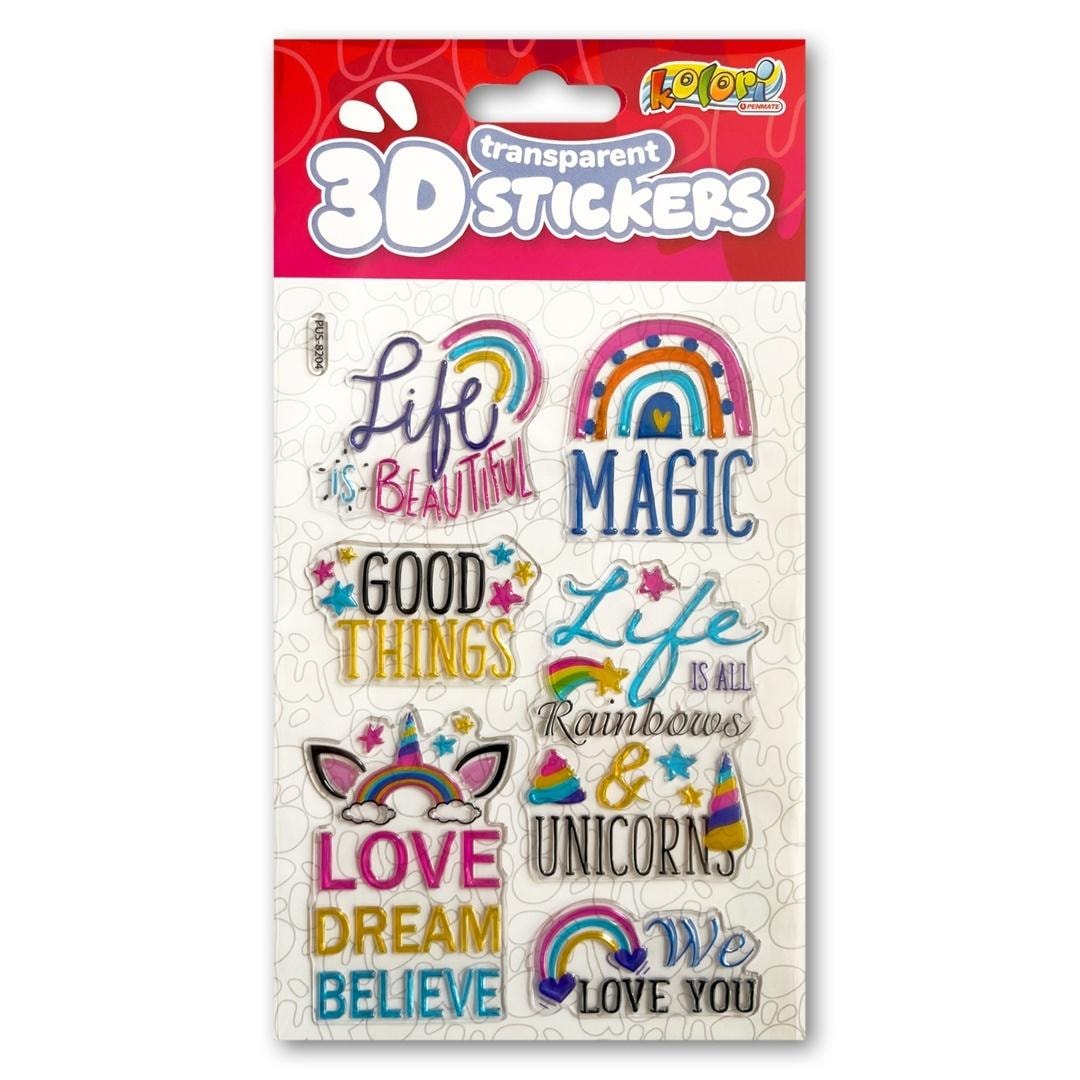 3D Stickers Transparent Motivation Quost - inspiring decorations