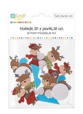 Dalprint 3D foam stickers funny reindeer - 10 pieces of Christmas joy