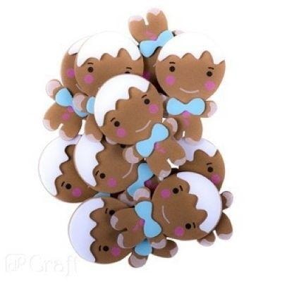 3D Foam Stickers - Gingerbread Men 10 pieces - ideal for decoration