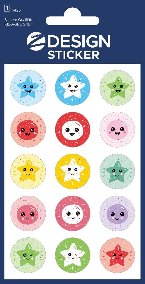 Zdesign Glitter stickers - Cheerful stars - ideal for creative projects