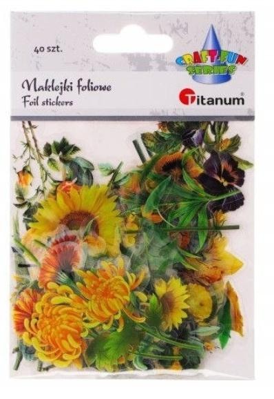 Titanum Foil stickers flowers - 40 pieces mix patterns