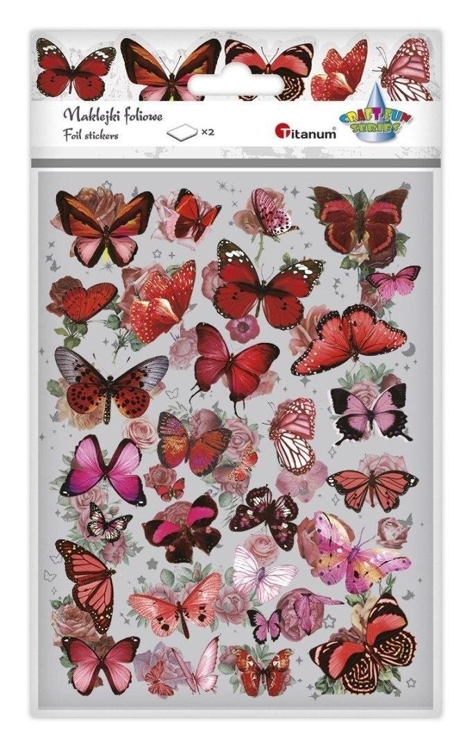 Foil stickers butterflies and flowers - 4 sheets of creative fun