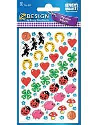 Zdesign Stickers with lucky motifs - ladybugs, clovers, horseshoes