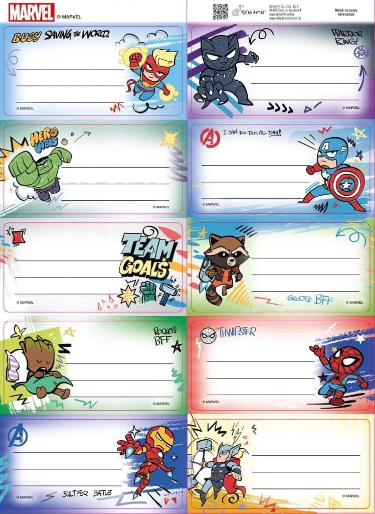 Avengers Stickers for notebooks - superhero stripe