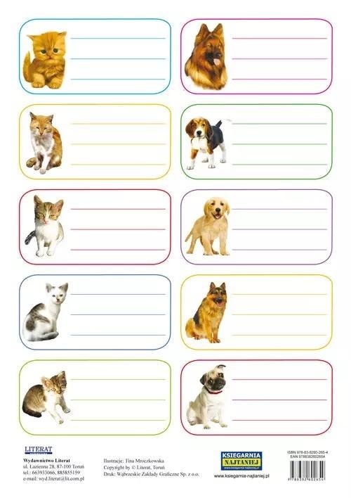 Stickers for notebooks Dogs and Cats - set of 10 pieces