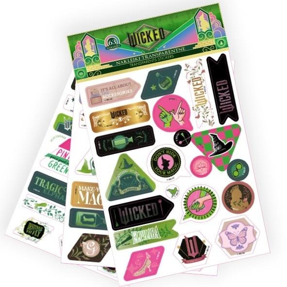 Wicked Decorative Stickers - 3 Sheets with Various Designs