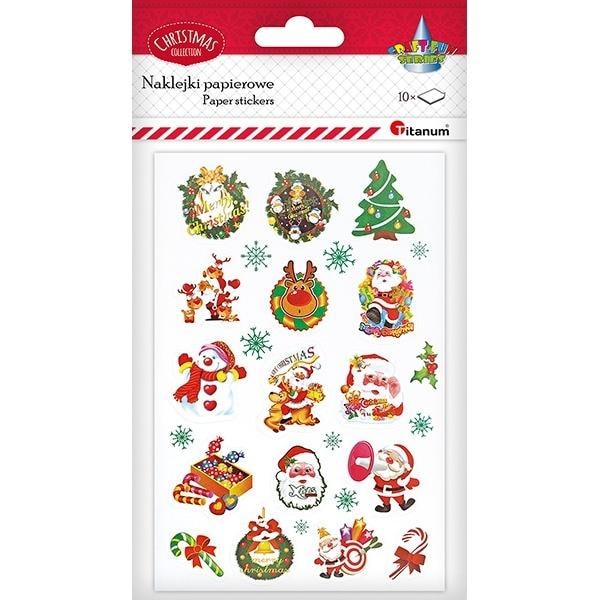 Titanum Christmas paper stickers - 16 designs, perfect for decorating gifts