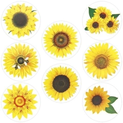 Paper Stickers Sunflowers - 500 pcs of joy on tape