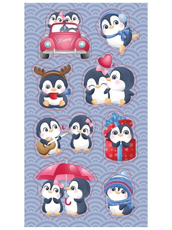 Penguin Stickers - set of 8 stickers for decoration