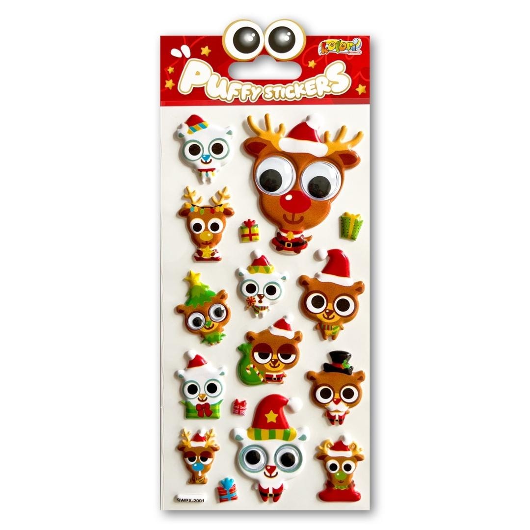 Penmate Puffy Stickers Christmas Animals - Christmas stickers with cute animals