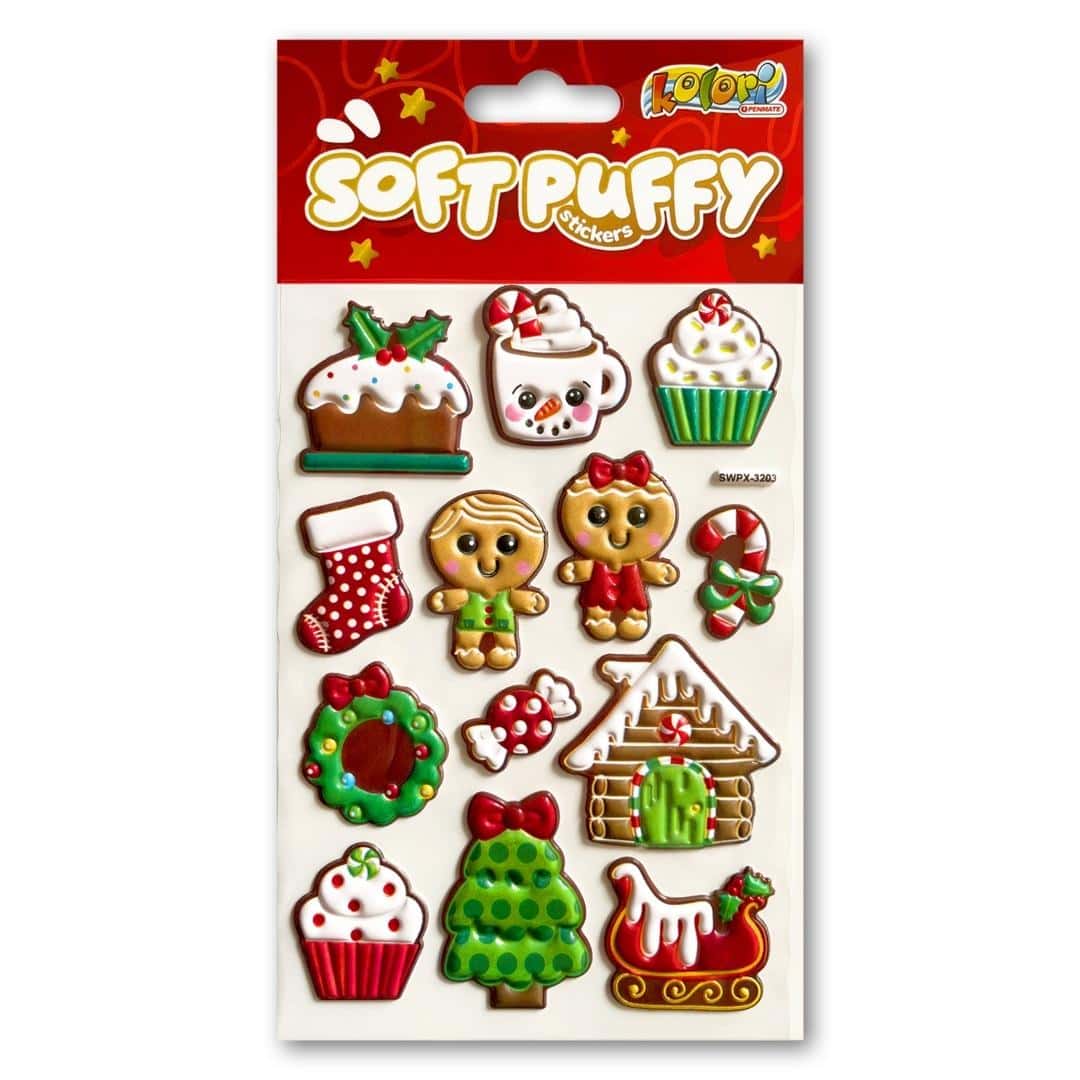 Christmas Cookie Puffy Stickers - Christmas decorations