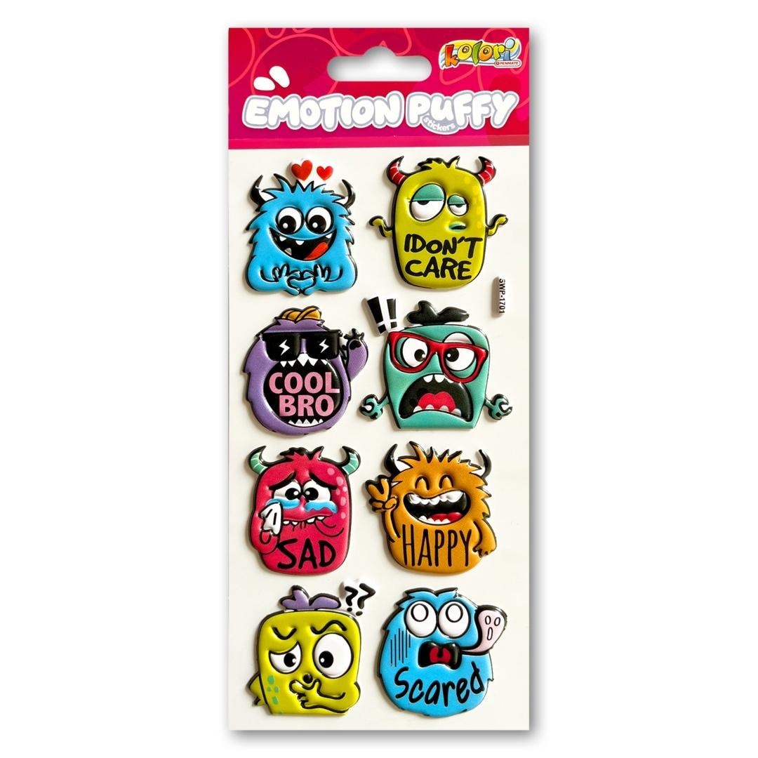 Emotion Monster Puffy Stickers - express your emotions!