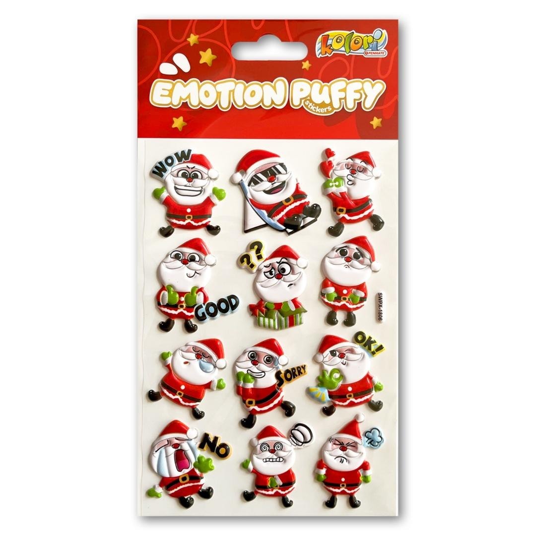 Penmate Emotion Puffy Stickers Santa Clauses - 12 pieces
