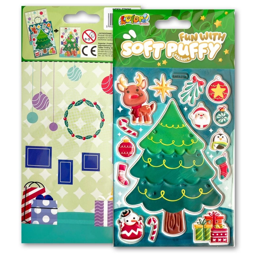 Penmate Puffy Stickers Fun with Christmas Tree - create magical cards