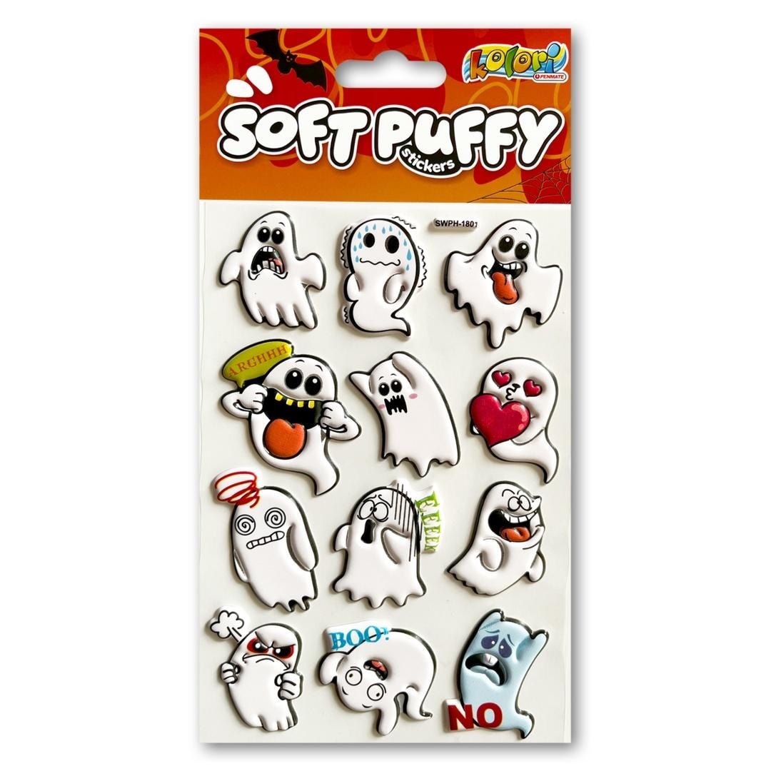 Puffy Halloween Ghosts Stickers - raised ghost stickers