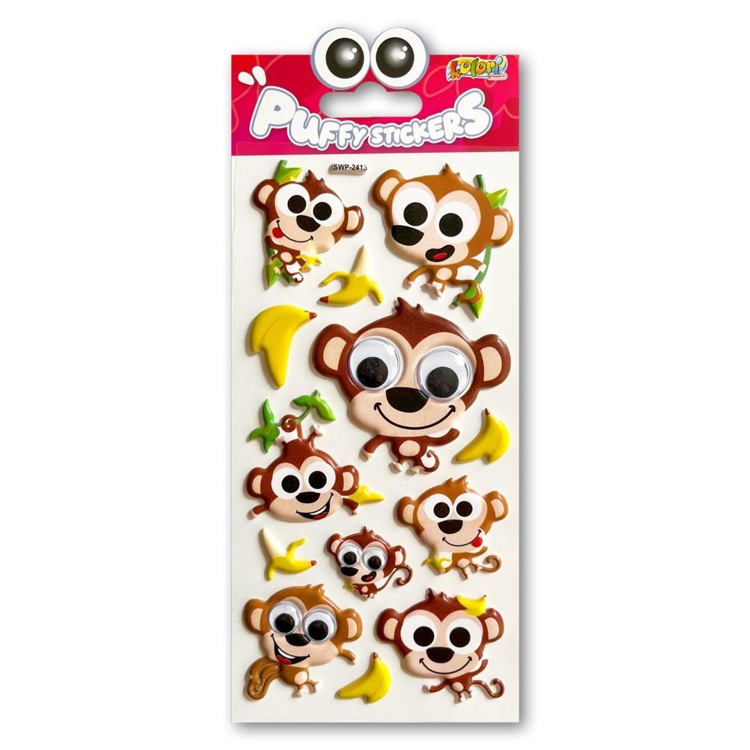 Penmate Puffy Stickers Monkey Eyes - fun decorations