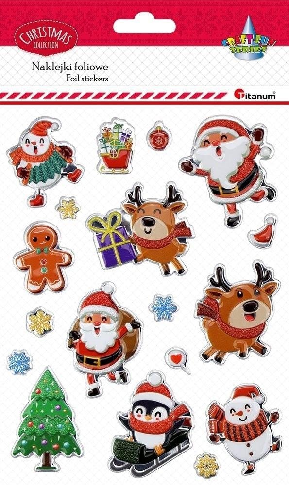 Titanum Embossed Christmas Stickers - 18 pieces of cheerful motifs