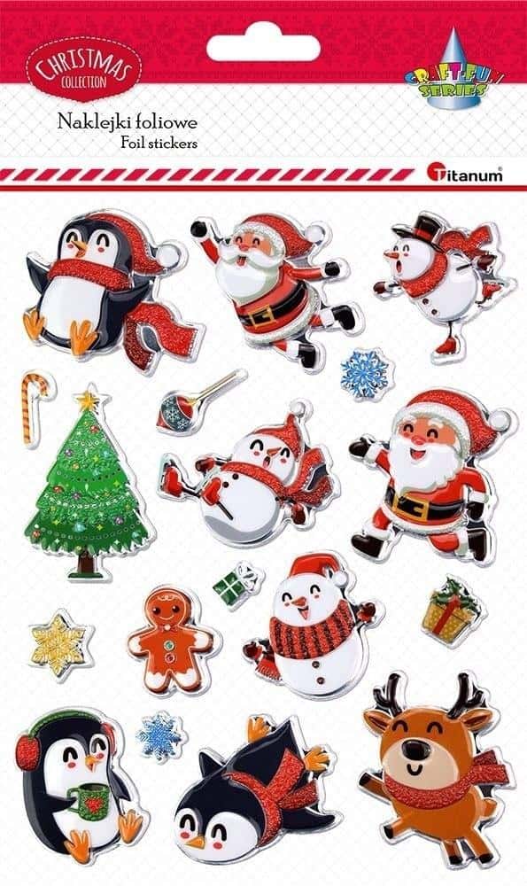 Titanum Embossed Christmas Stickers - 18 pieces ideal for decoration