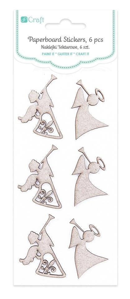 Cardboard stickers angels 6 pieces - ideal for decoration