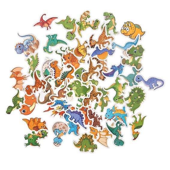 Vinyl stickers dinosaurs - 50 pieces, waterproof, ideal for decoration