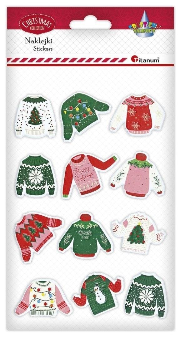 Christmas 3D stickers sweaters - 12 pieces of joy