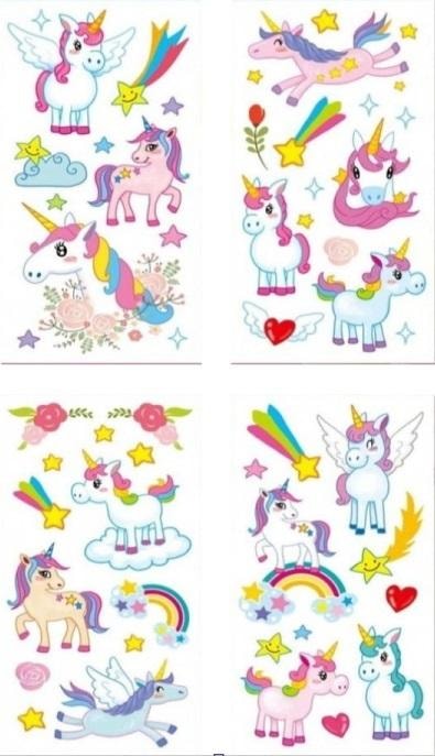 Glitter Stickers Unicorns - Mix Designs, perfect for decorations