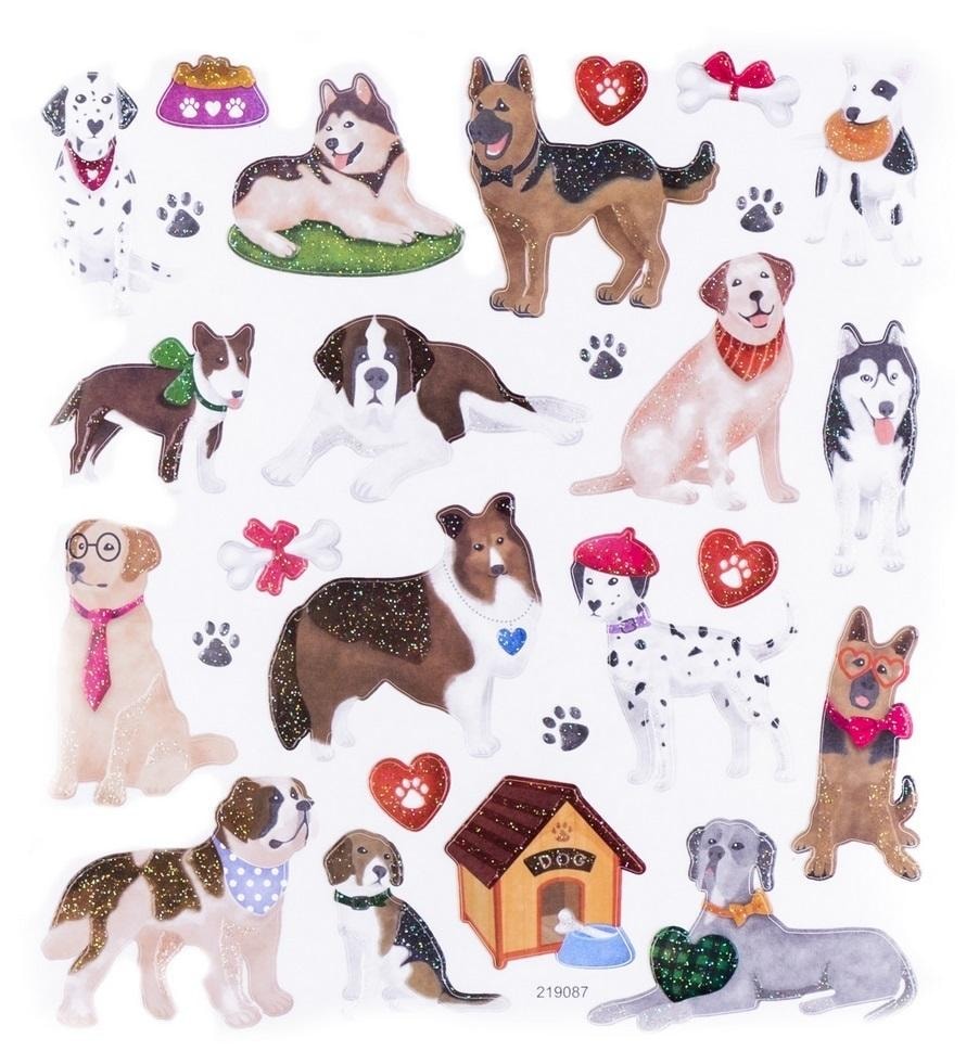 Glitter Stickers Dogs 27pcs - ideal for decoration