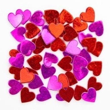 Holographic foam stickers hearts - 60 pieces of creative fun