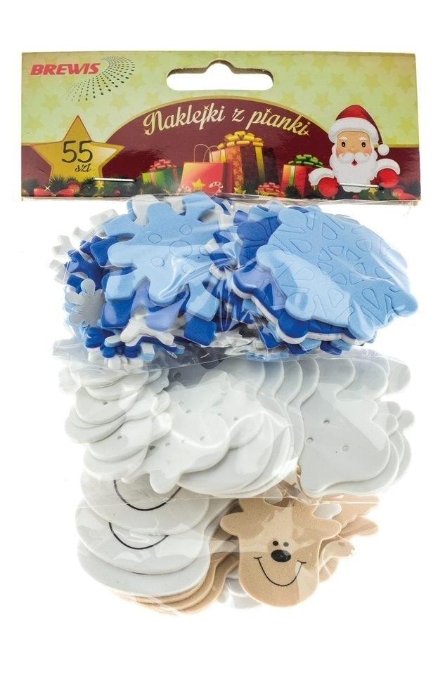 Foam stickers - reindeer, snowmen and snowflakes - ideal for decoration