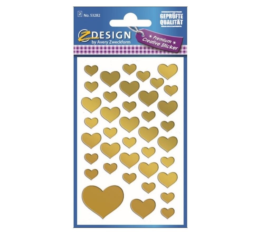 Golden Hearts Stickers - Decorative foil for decoration
