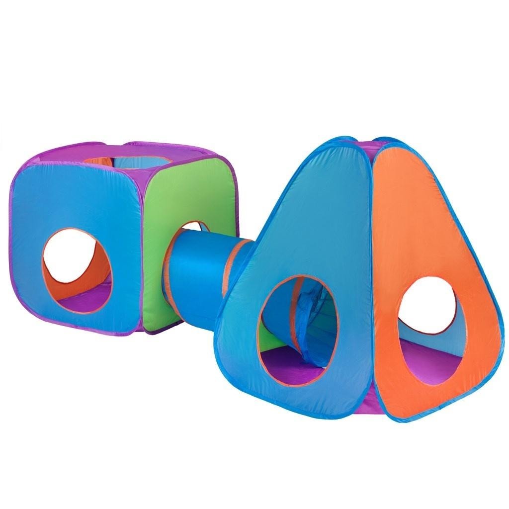 Baby Mix 3-in-1 Children's Tent with Tunnel - Orange-blue play space