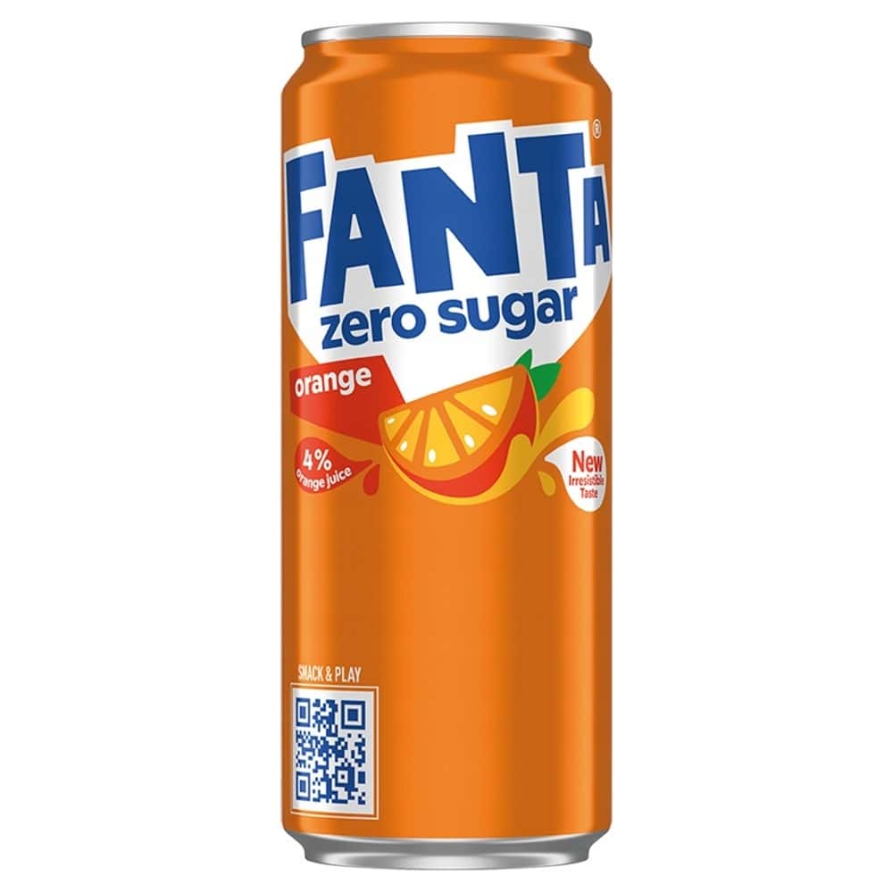 Fanta Zero - Refreshing carbonated drink without sugar 330 ml