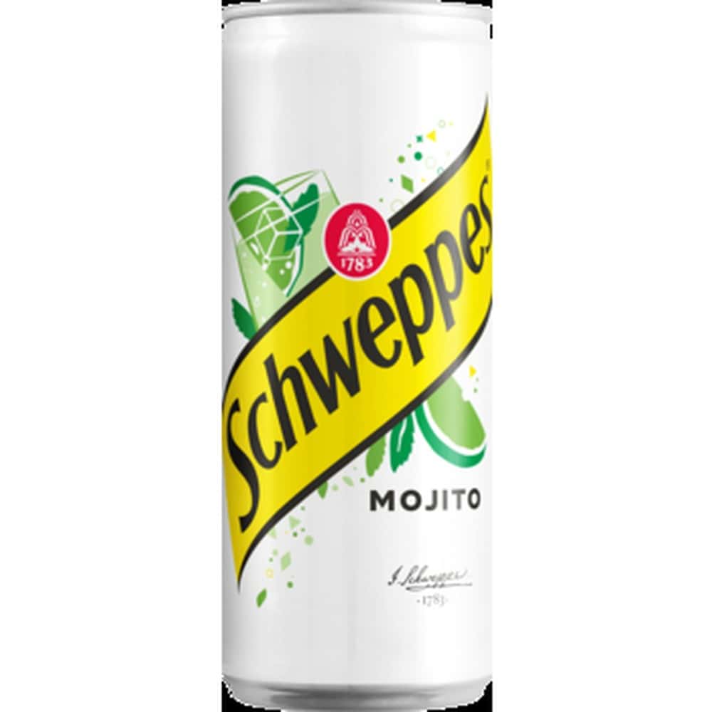 Schweppes Mojito - Refreshing carbonated drink with lime and mint flavor