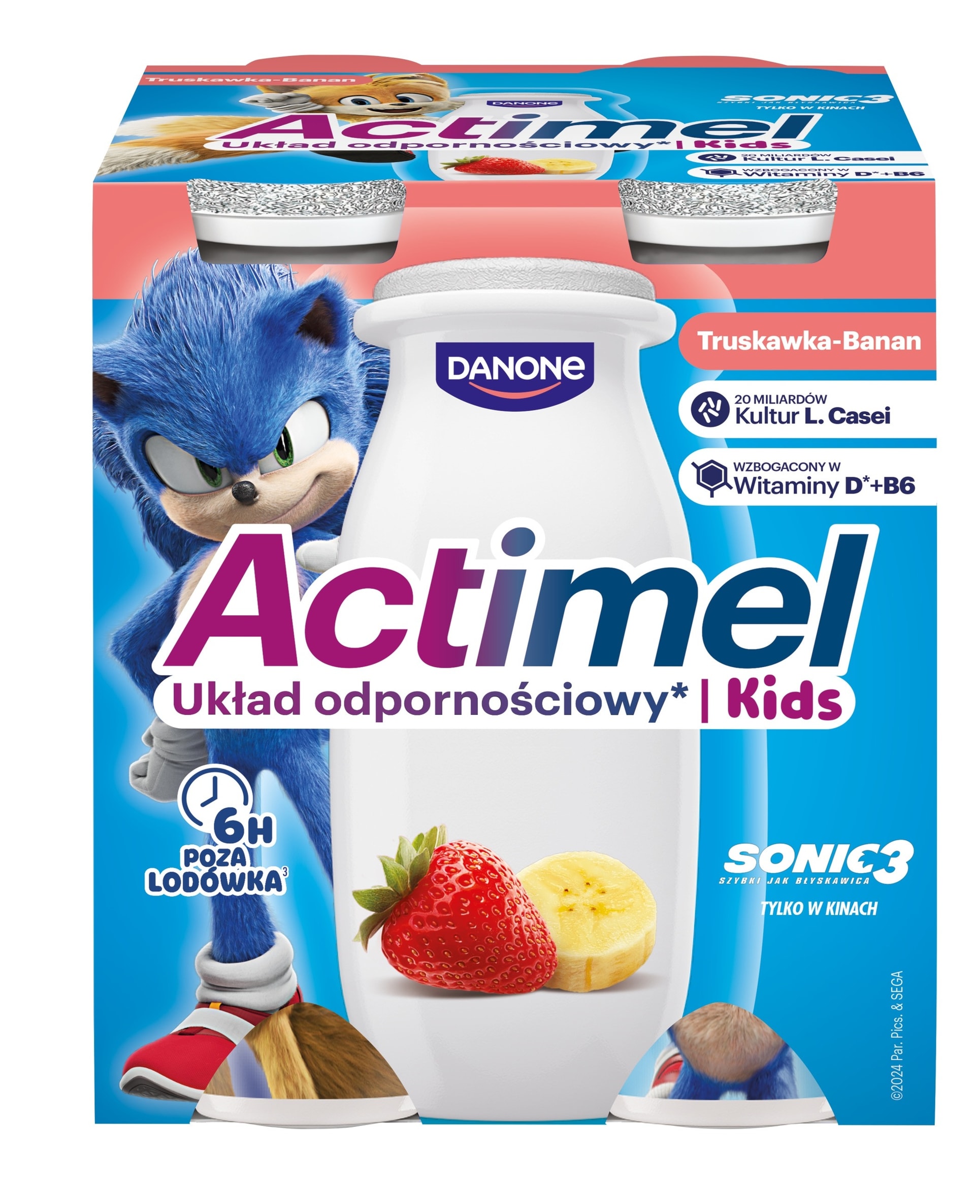 Actimel Kids - Strawberry-Banana milk drink for children 4x100g