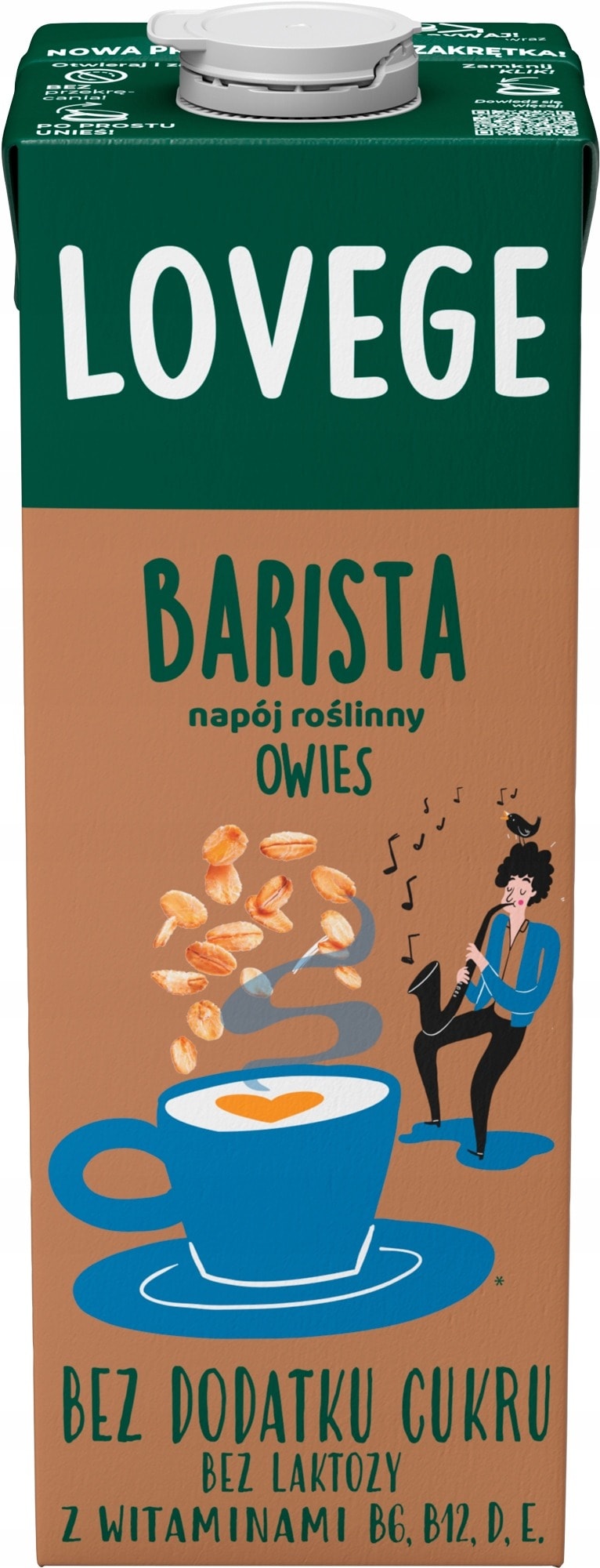 Lovege Oat Drink Barista - Sugar-Free Drink 1 l ideal for coffee