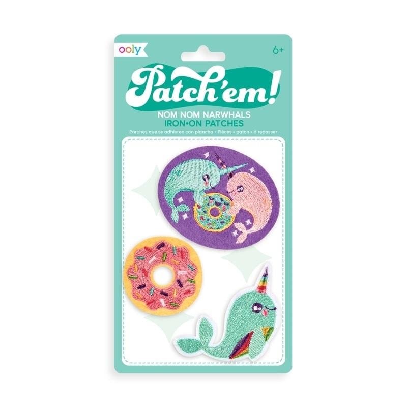 Patch Em Iron-on Patches - Narwhals - 3 pieces for clothing personalization