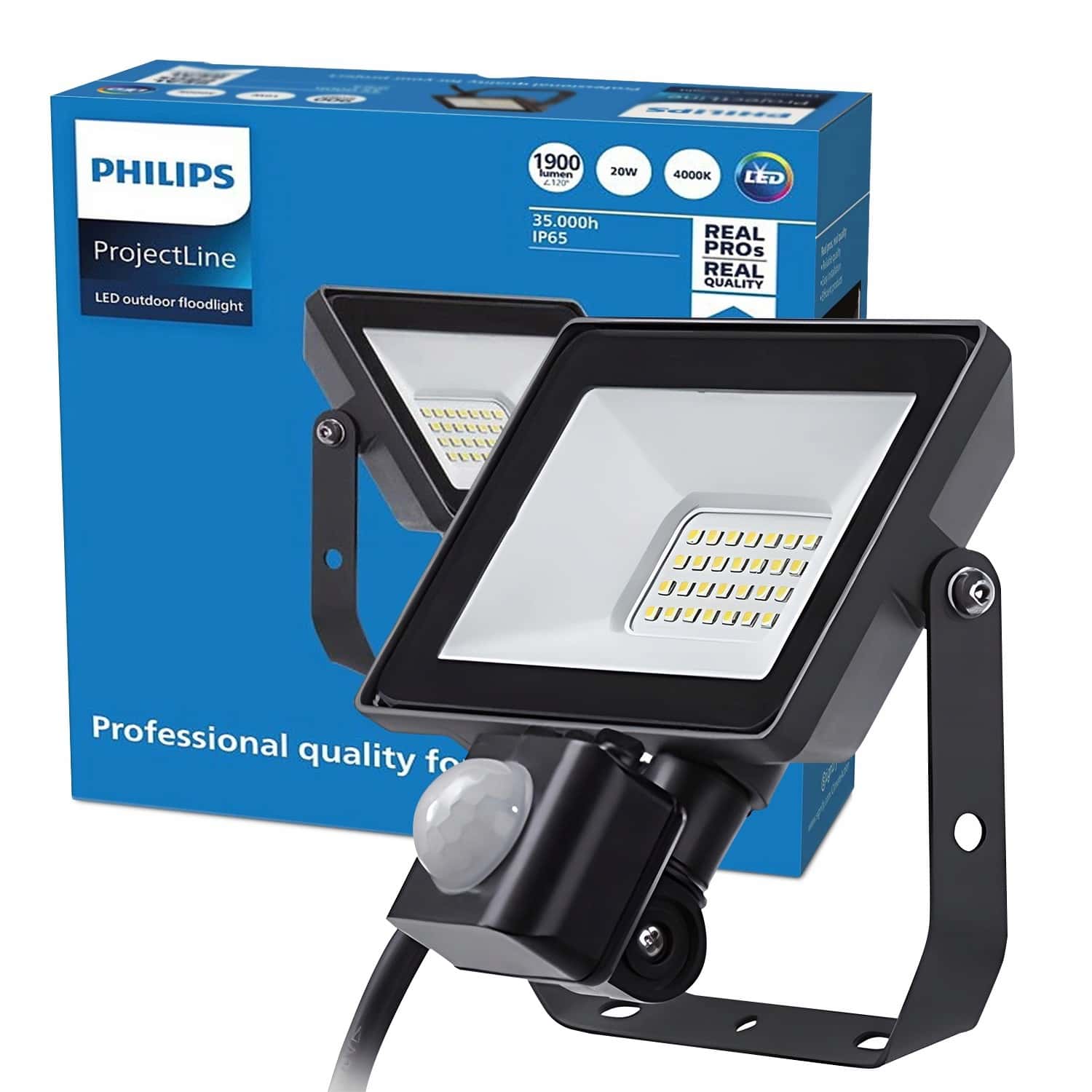 LED Floodlight 20W with motion sensor - perfect for outdoor lighting
