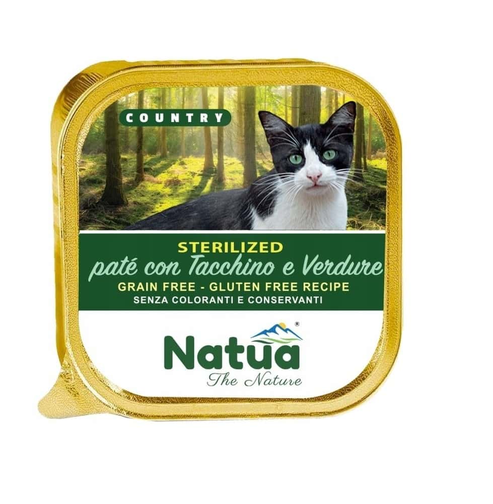 Natua Country Sterilized - Turkey with vegetables for sterilized cats - healthy meal