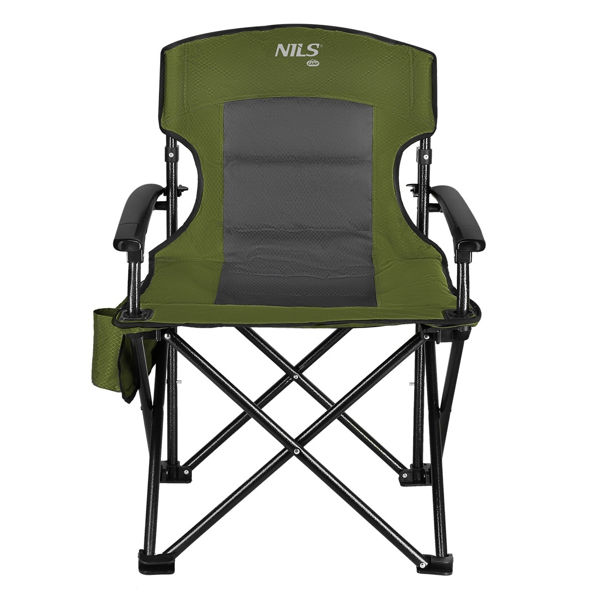 Nils Camp NC3075 - Green camping chair with side pockets - perfect for camping