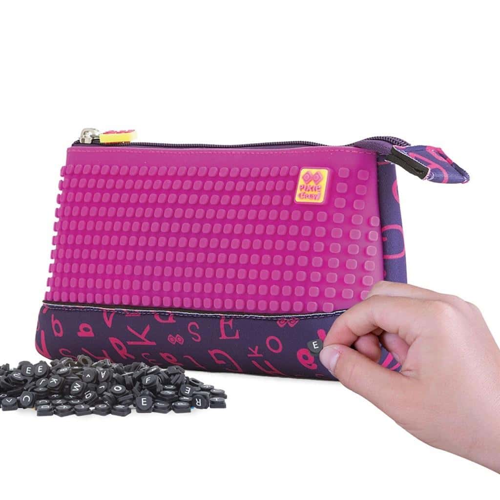 Pixie Crew Neoprene Pencil Case with Zipper and Purple Panel for Creative Customization
