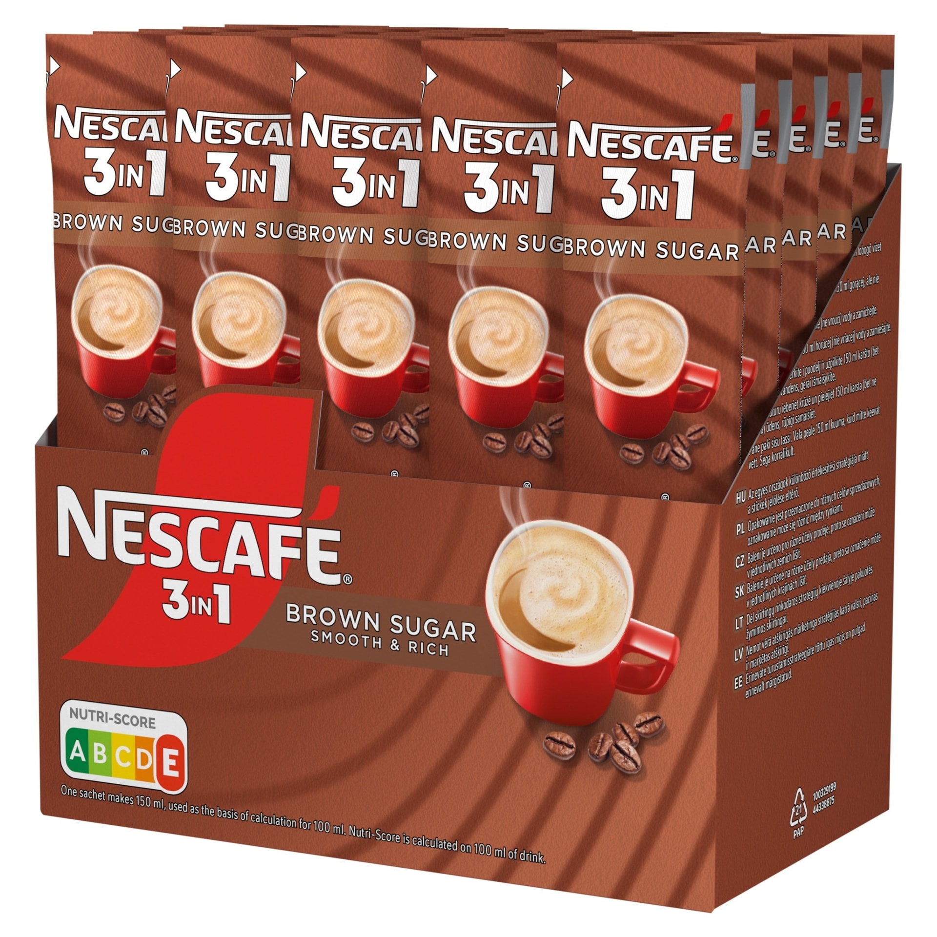Nescafé 3in1 Brazilian Sugar - Soluble coffee, perfect for a quick morning