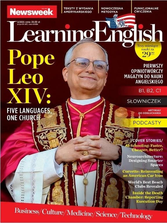 Newsweek Learning English 3/2025 - Pop Leo XIV - learn English with Newsweek!