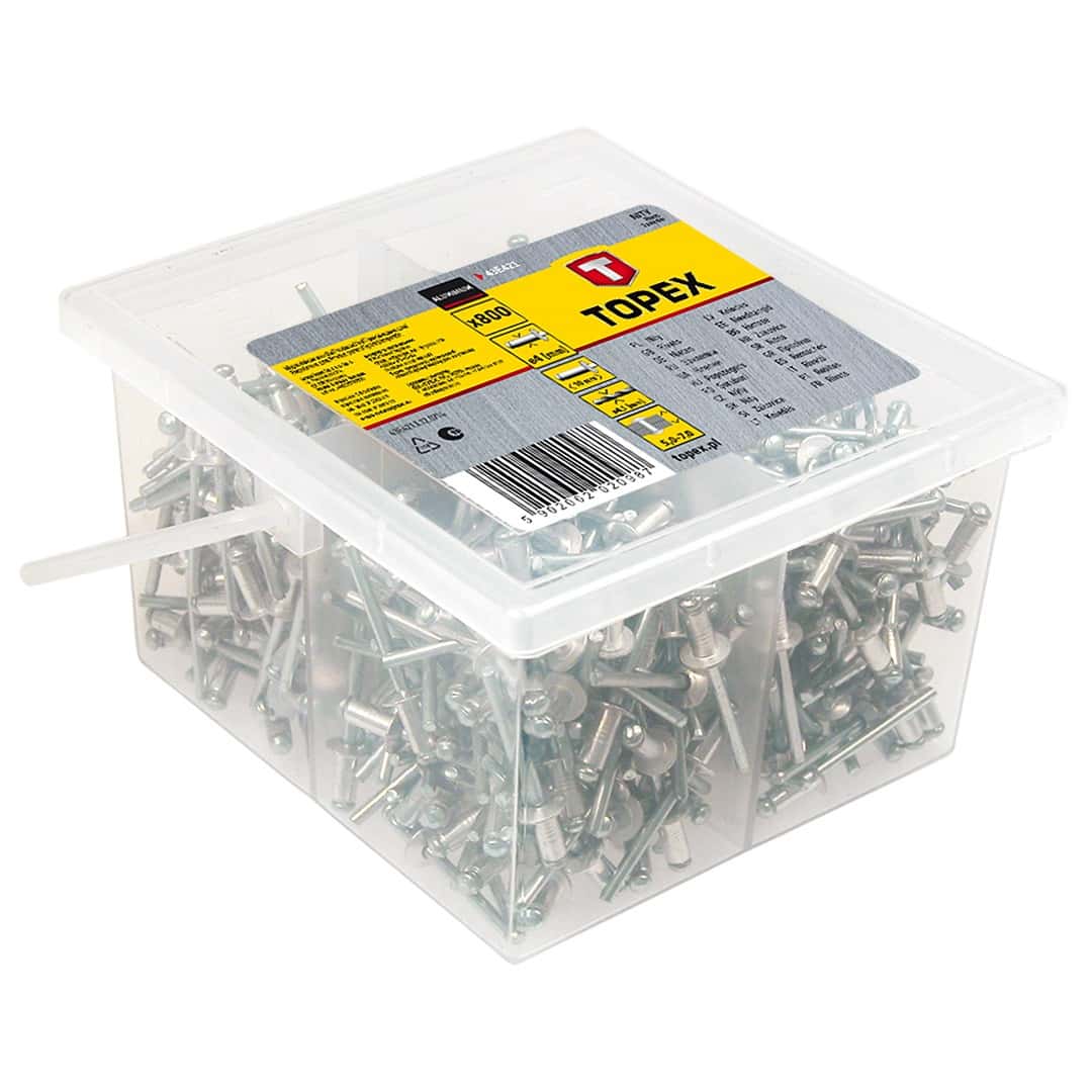 TOPEX Aluminum rivets 4.0 x 10 mm, 800 pieces - durable connections