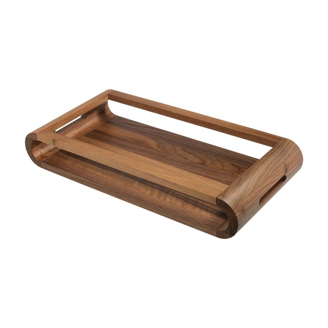 Artelegno Vasd - Double-sided tray made of walnut wood 21 x 43 cm