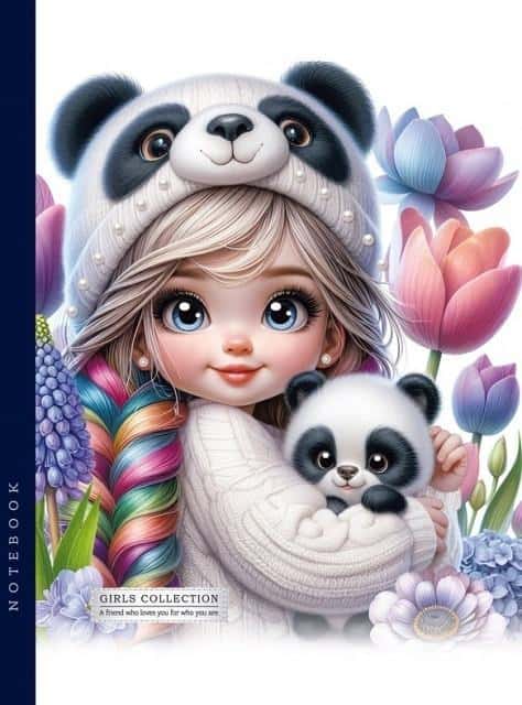 Notebook A5 Girl and panda - ideal for school