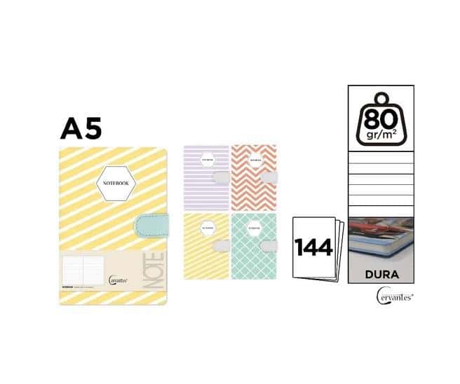 Cervantes Notebook A5/144K MIX - ideal for school and office