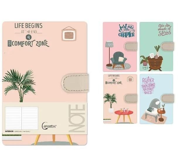 A5 Lined Notebook 144 Pages with Magnetic Closure Mix Designs - ideal for school