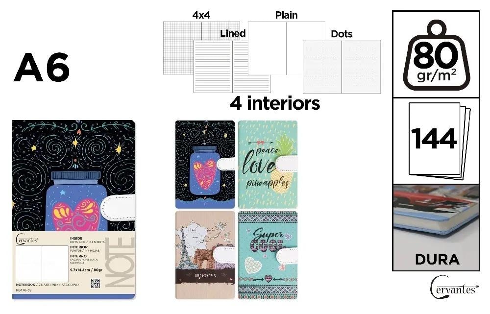 A6/144K Notebook magnet MIX - ideal for notes